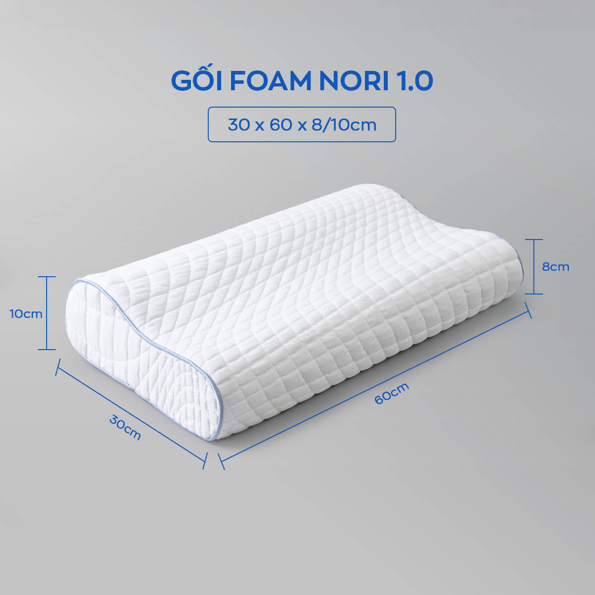 Gối foam Goodnight Nori 1.0 lượn sóng nâng đỡ cổ vai gáy (chỉ bán Online)